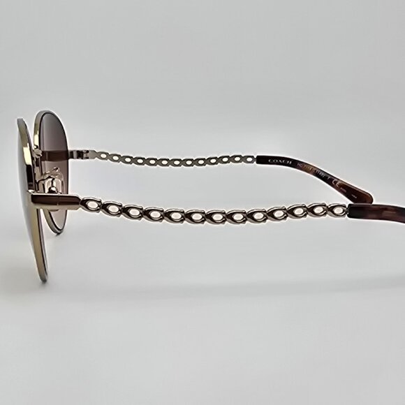 Coach HC7114 L1148 900574 Light Gold Frame Brown Gradient Lens Sunglasses w Case main image 12